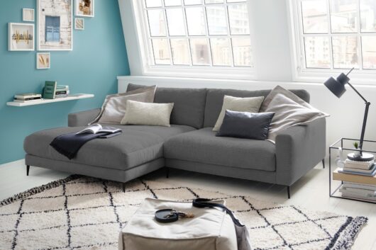 KAWOLA Ecksofa CARA Sofa Cord cremeweiß – Bild 2