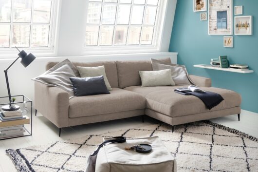 KAWOLA Ecksofa CARA Sofa Cord cremeweiß – Bild 6