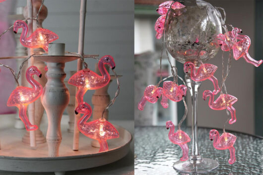 LED Lichterkette Flamingo - 10 pinke Flamingos