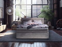 KAWOLA Bett CODA Boxspringbett Cord cremeweiß 180x200cm